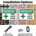 thumbnail image 3 of (2 Pack) First Aid Kit Inside With Symbol OSHA Emergency Sign 18 Inch X 12 Inch Indoor / Outdoor Rust-Free Aluminum Metal Signs for Workplace, Workshop, and Construction Site, Made in, 3 of 8
