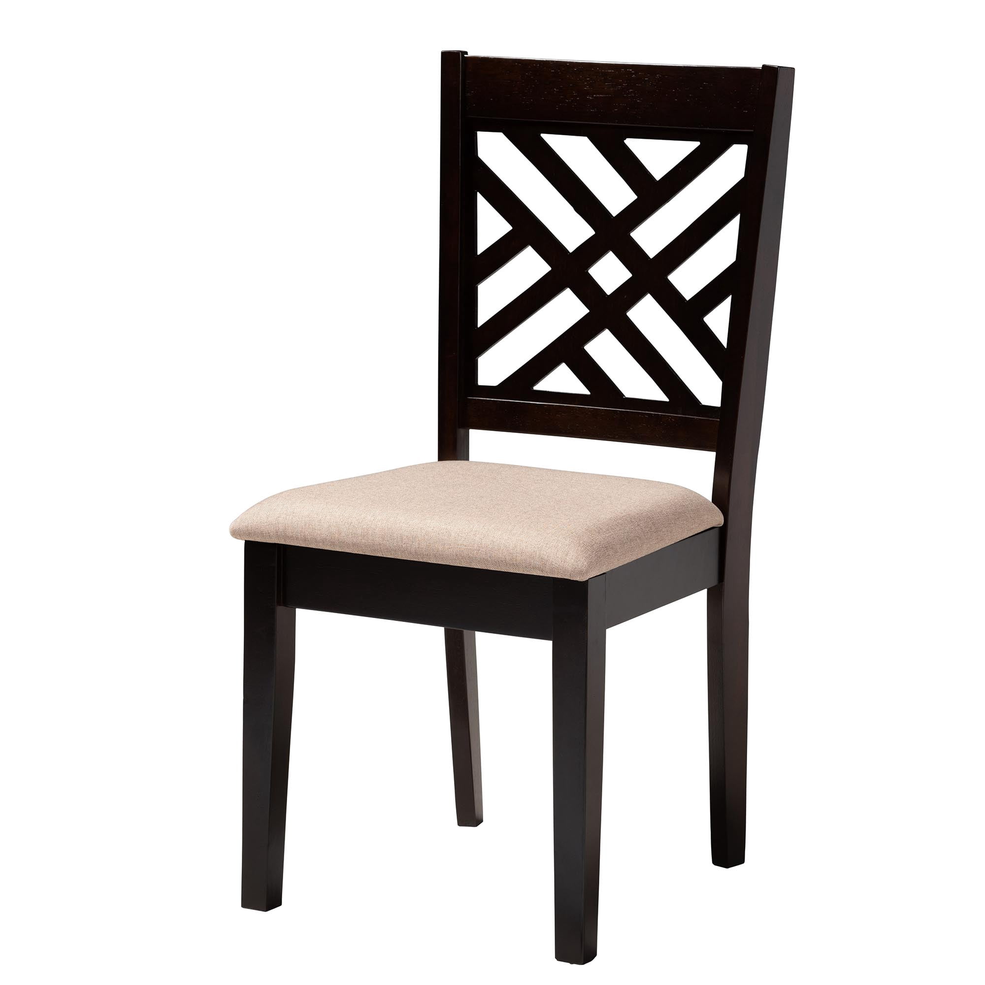 Baxton Studio Edona Modern Dining Set, 5-Piece, Dark Brown