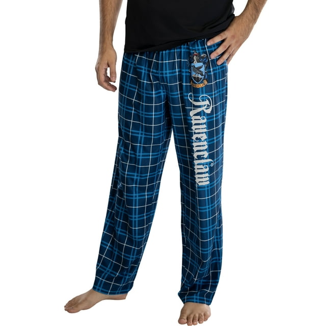 Harry Potter Adult Mens' Ravenclaw House Crest Plaid Pajama Pants (Medium)