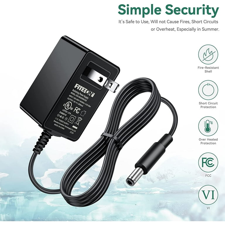 FITE ON 6V AC Power Adapter Compatible With Nordictrack 800 E7 SV GX4.0 GX2.0 E5.5 ASR 630 700 990 E5.7 Elliptical A.c.t. Pro Audiostrider Treadmill