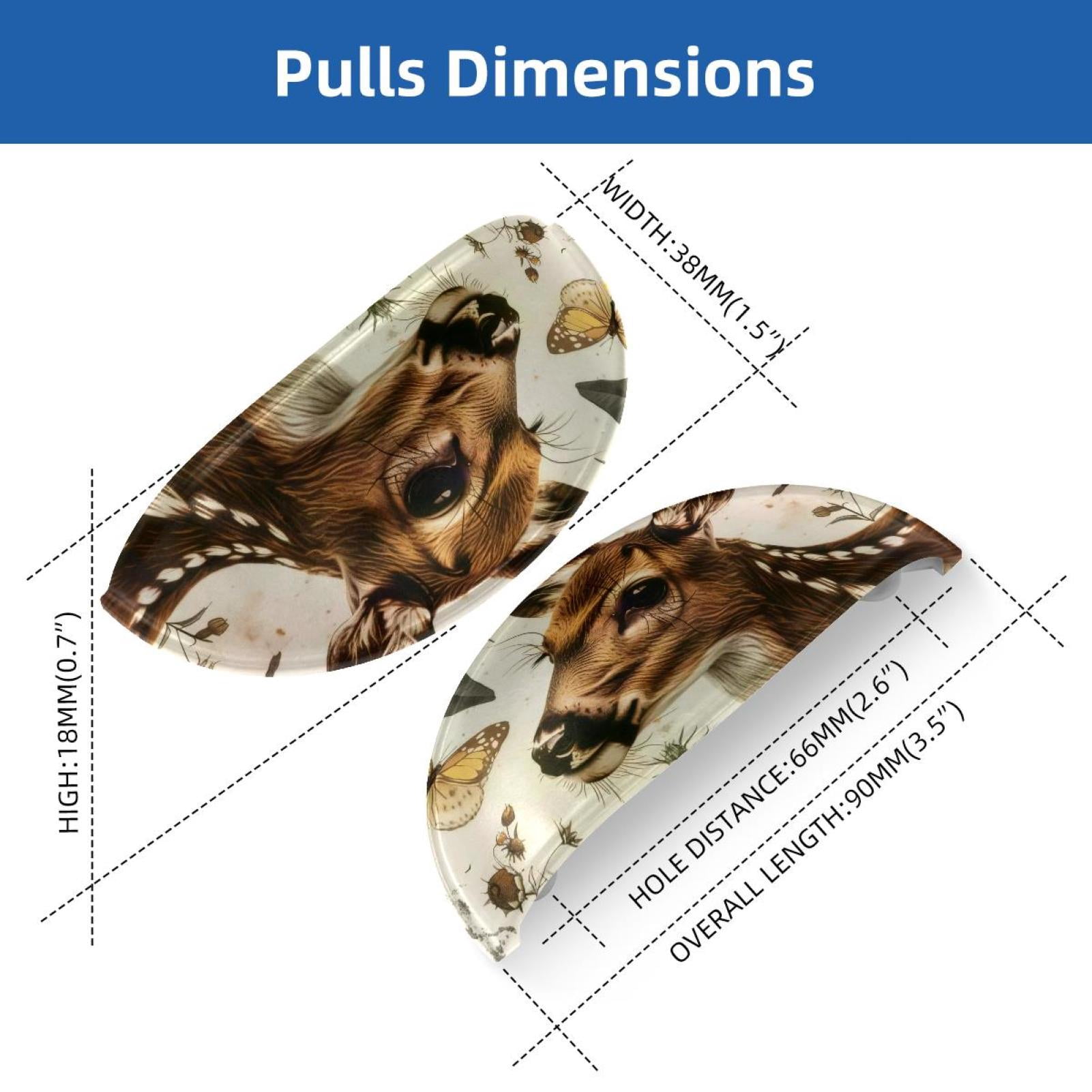 PhooArto 6 Pcs Cup Drawer Pulls, Vintage Butterfly Sunflower Deer Shell Shape Handles Cabinet Knobs for Dresser Cupboard Closet Wardrobe with Screws