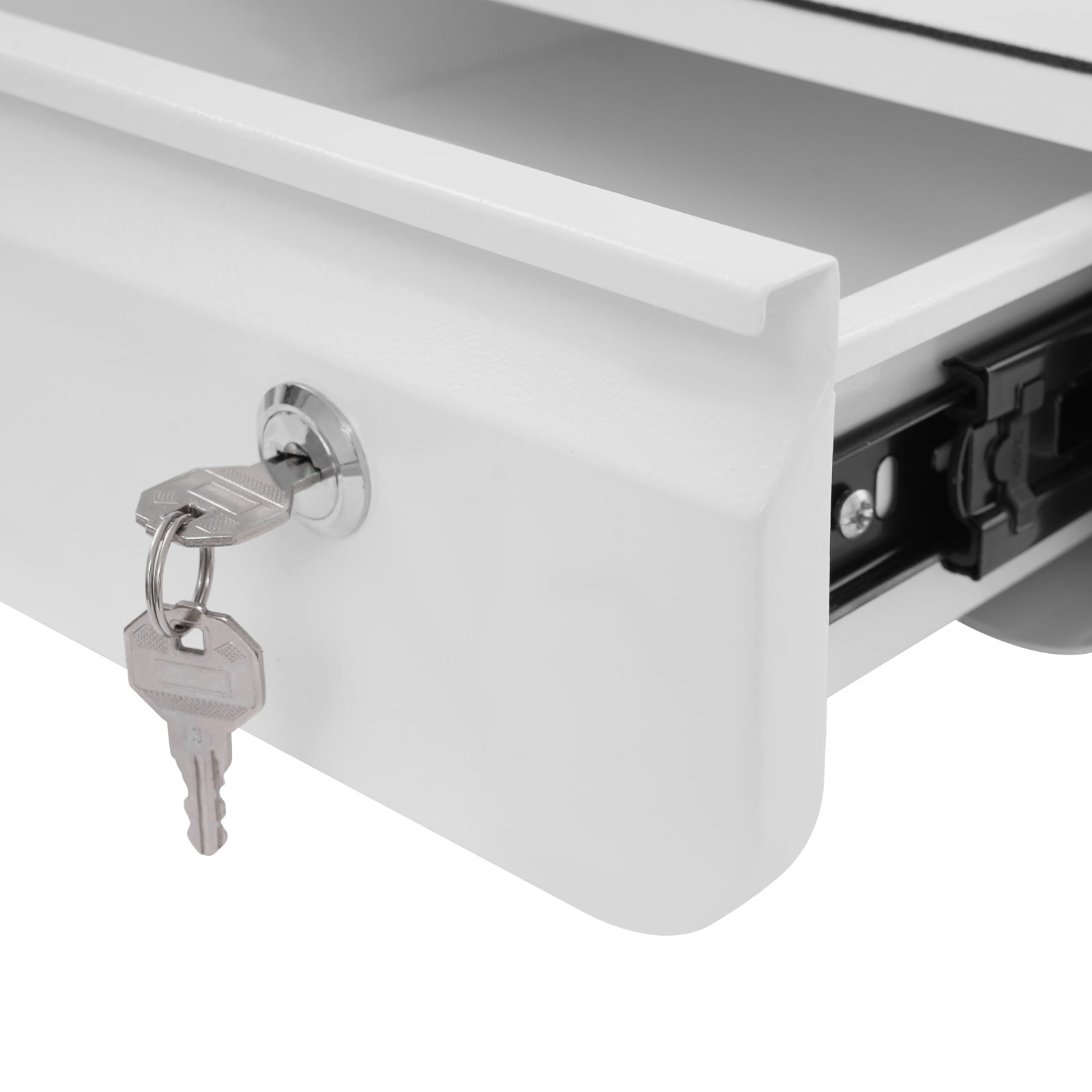 Wildnix Under Desk Mounted Pull-Out Drawer, Space-Saving Design, Sturdy Steel Construction with Locking Feature for Office and Study Use