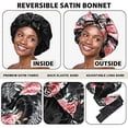 thumbnail image 3 of AWAYTR Women Satin Bonnet Silk Hair Reversible Bonnets Hair Wrap for Sleeping Cap with Tie Band, 3 of 12