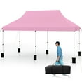 thumbnail image 1 of Costway 10 x 20FT Pop-up Canopy Tent Folding Instant Sun Shelter with 3 Adjustable Heights Pink, 1 of 10