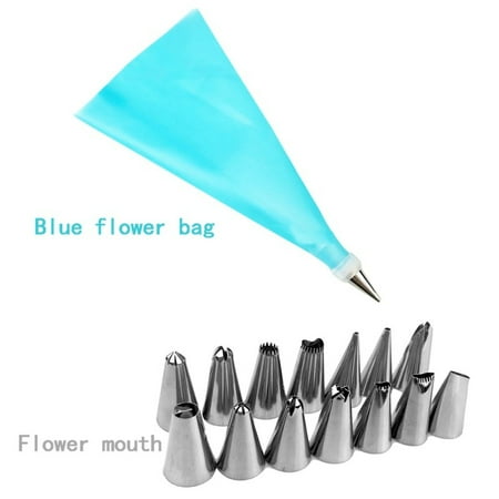 

16Pcs/Set Silicone Icing Piping Cream Pastry Bag + Stainless Steel Nozzle Pastry Tips Converter DIY Cake Decorating Tools Utility