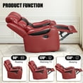 thumbnail image 6 of Breathable Leather Recliner Chair American Design Recliner Chair for Living Room Home Theater Seating(Red+Black), 6 of 7