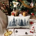 thumbnail image 2 of Christmas Pillow Covers 12x20 Christmas Decorations Watercolor Blue Christmas Tree Rustic Style Nature Forest Print Decorative Throw Pillows Winter Christmas Decor 003K, 2 of 6