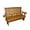 Teak Tone-3 seaters, variant on Fortune Candy 37.6 in. Wood Patio Glider with Deep Contoured Seat, Heavy Duty 600 lbs, for Outdoor Patio Garden, Teak Tone