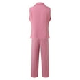 thumbnail image 4 of Women's Fashion Casual Two Piece Outfits Sleeveless Suit Vest And Wide Leg Pants Business Casual Sets 16w Wedding Dress Womens Snowboard Bibs Romper for Women Dressy Woman Pantsuit Juniors Winter, 4 of 4