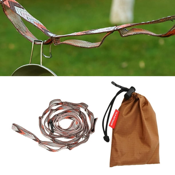 Bunblic Outdoor Camping Lanyard Rope, Camp Ing Rope Tent Accessories Campsite Clothesline For Travel,hiking,picnic Or Home Use , Brown, 160-260cm Brow