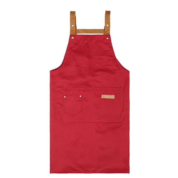 Delantal de cocina con bolsillo, diseño de correa ajustable, impermeable, antiincrustante, delantal de limpieza, delantal de cocina, suministros de cocina