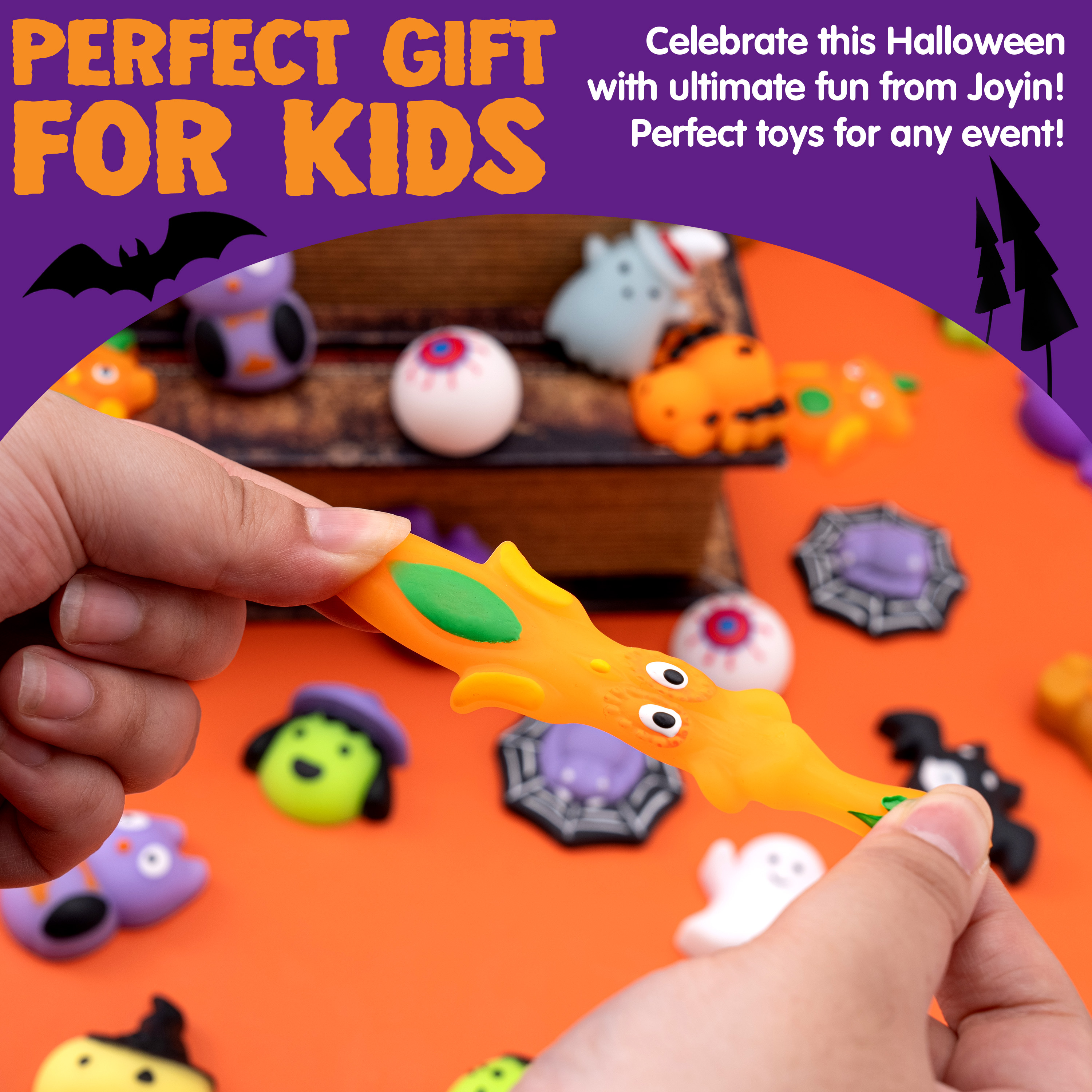 Joyfy 100-Piece Halloween Mochi Squishy Toys photo 3