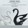 thumbnail image 3 of Escultura De Cisne, Figura De Cisne De Base Estable, 2 Piezas, Blanco Y Negro Para Estante De Gabinete, 3 of 8