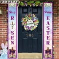 thumbnail image 4 of 2D FLAT 1pair Easter Door Banner, 30x180cm/11.81x70.87 Inch He Is Risen Easter Porch Banner Party Front Door Sign Wall Hanging Spring Decorations and Supplies for Home Office Farmhouse Holiday Decor, 4 of 8