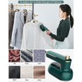 thumbnail image 4 of Mini máquina de planchar de mano que puede girar 180 grados, plancha de viaje para ropa, plancha de ropa portátil pequeña de calentamiento rápido (verde - UE), 4 of 5
