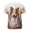 thumbnail image 2 of Welcome Spring Summer Shetland Sheepdog Portrait Flower Blue Sky All Over Print 3D Shirt Unisex Merch Sheltie Dog Lover Gifts - 12001, 2 of 6