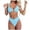 C832/Light Blue, variant on XIYON Womens Bikini Sets Solid Color V Neck Knot Front Push Up High Leg Thong Two Piece Swimsuit Vintage Beachwear