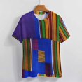 thumbnail image 3 of African Kente Cloth Women's Short Sleeve T-Shirt Crew Neck Casual Summer Trendy Loose Fit Tops, 3 of 6