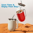 thumbnail image 2 of Daasigwaa Self Stirring Mug - 4-Color Temp Display Magnetic Electric Auto Mixing Stainless Steel Cup with Straw & Lid For Office/Kitchen/ Home/Coffee/Milk- 14.2oz/420ml(Red), 2 of 8