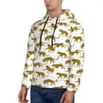 thumbnail image 3 of Rateoe Leopard Print Pattern Mens Hoodie, Pullover Hooded Sweatshirt, Kangaroo Pocket Hoodie Ideal for Daily Wear, Travel and Home-Small, 3 of 7