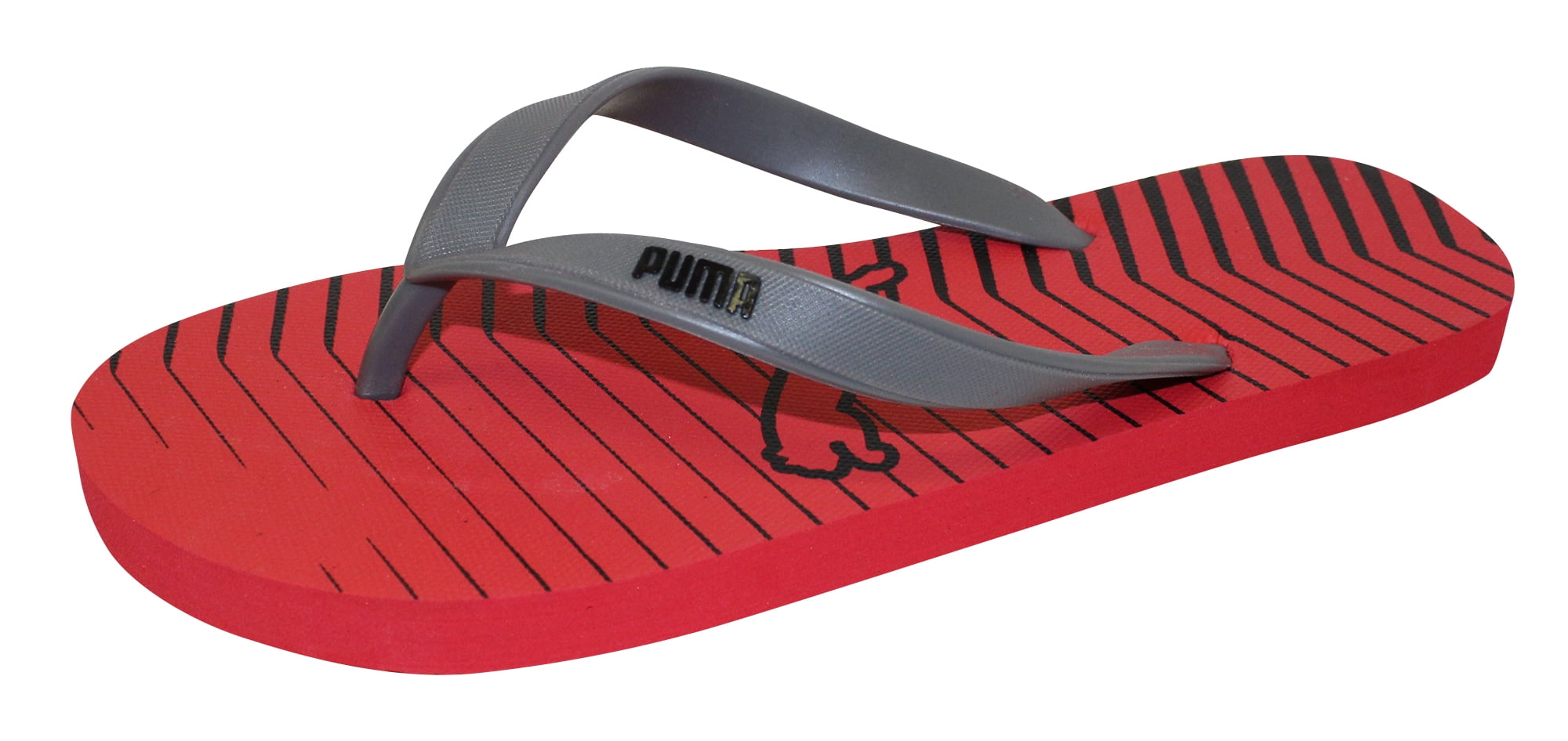 puma grey flip flops