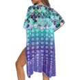 thumbnail image 5 of HELLHERO Polyester Long Kimono Swimsuit Cover Up for Vacation Loose Breathable Mermaid Scales, 5 of 6