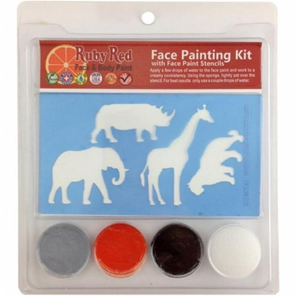 Ruby Red RRSTENCS-ZOO Face Painting Stencil Kit-Zoo