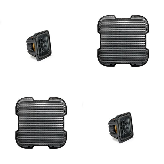 Kicker (2) L7S102 L7S 10" Subwoofer, Dual Voice Coil, 2-Ohm & 52GL710 Grill Bundle