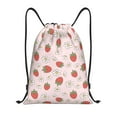 thumbnail image 1 of Lsque Strawberry Floral Print Drawstring Backpack Bag Sport Gym Sackpack Cinch Bags Drawstring Bags Draw String Sport Bag-Medium, 1 of 6
