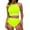 Yellow, variant on BUIgtTklOP Women's High Waisted Bikini Sets Sporty Two Piece Swimsuits Color Block Cheeky High Cut Bathing Suits