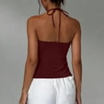 thumbnail image 5 of Babysbule Women's Halter Neck Bustier Tank Top Sleeveless Asymmetric Hem Metal Ring Detail Sexy Blouse for Summer Party Dating Vacation, 5 of 6