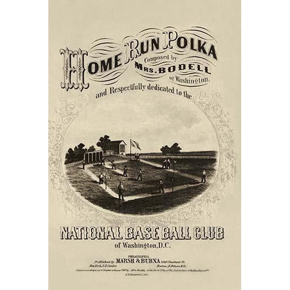 Home run polka- Fine Art Canvas Print (20" x 30")