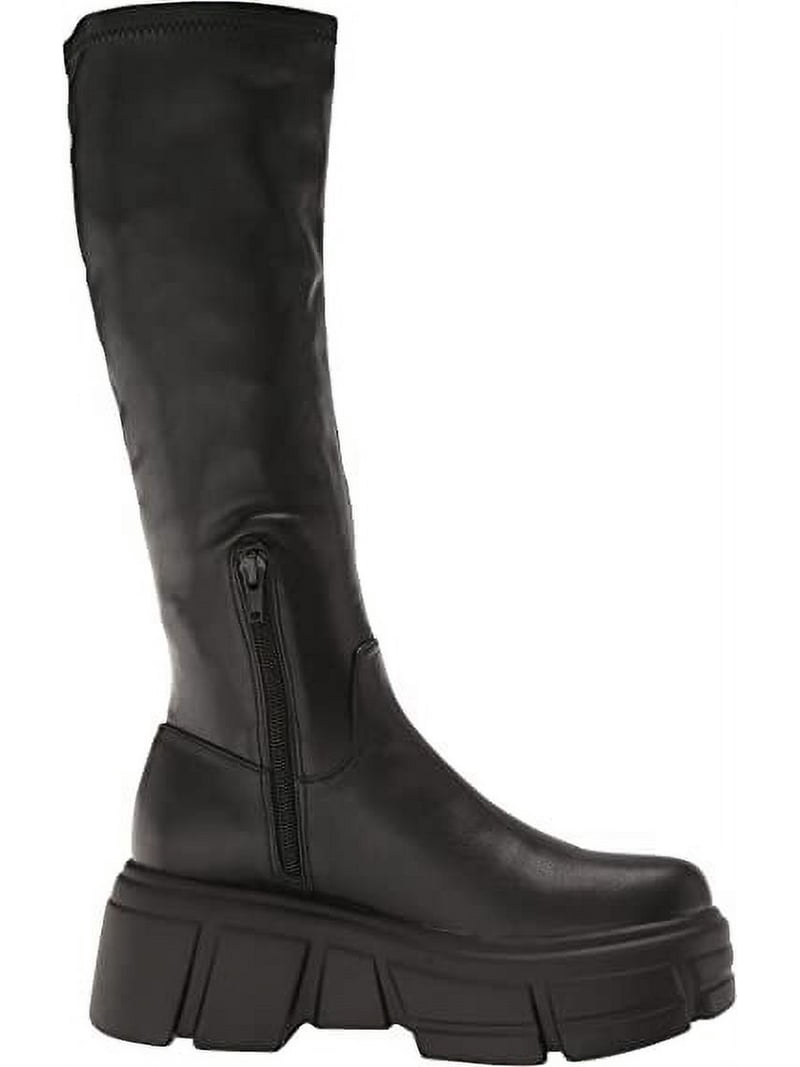 Steve Madden ブーツ Steve Madden Tero Black Side Zipper Round Toe Chunky