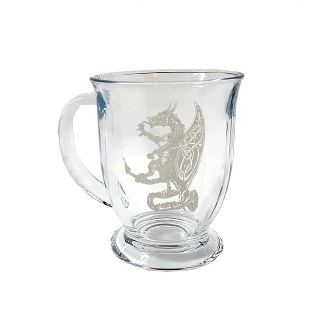 Lyoncraft CODG01 16 oz Celtic Dragon Engraved Glass Coffee Mug