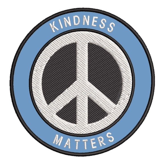 Kindness Matters Peace Sign Embroidered Premium Patch DIY Iron/Sew-on Decorative Vacation Souvenir Travel Appliques Retro Vintage 1970's Peace Weed Love Heart Dove Surf Music Festival Karma Hippie Van