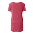 thumbnail image 5 of ZVAVZ Summer Tops Women Short Sleeve Tunics Top To Wear With Leggings Plain Crewneck Comfy T-Shirts Plus Size Loose Fit Flowy Pullover Blouse Hot Pink 4XL, 5 of 5