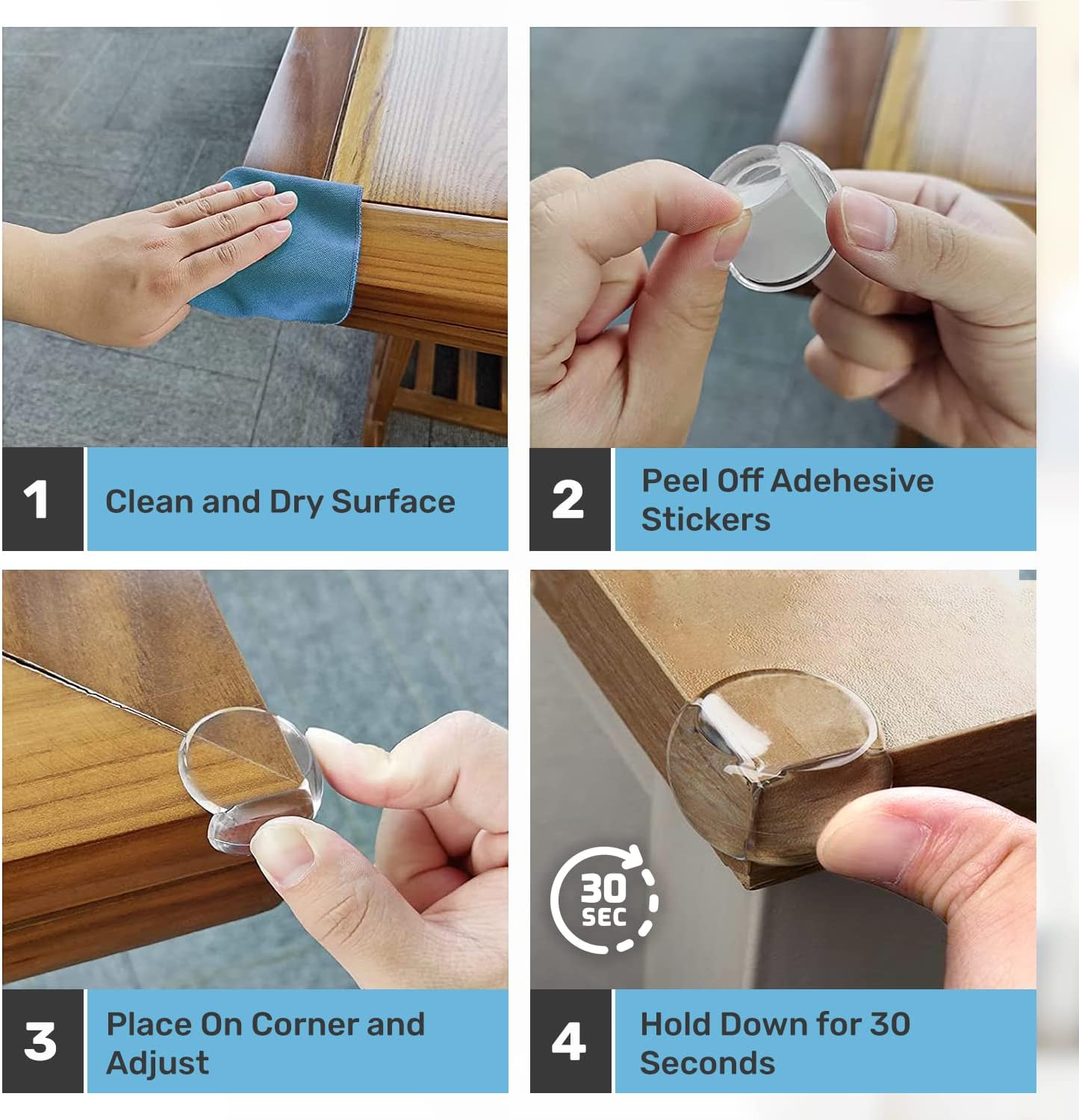 Baby Proof Me Corner Protectors, Clear Silicone, 12-Pack photo 3