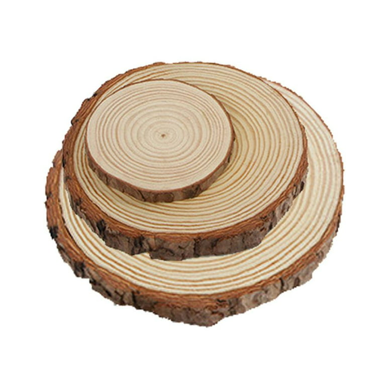 10 Pcs Unfinished Natural Wood Slices - Circles Crafts Christmas Ornaments  Rustic DIY Crafts with Bark 