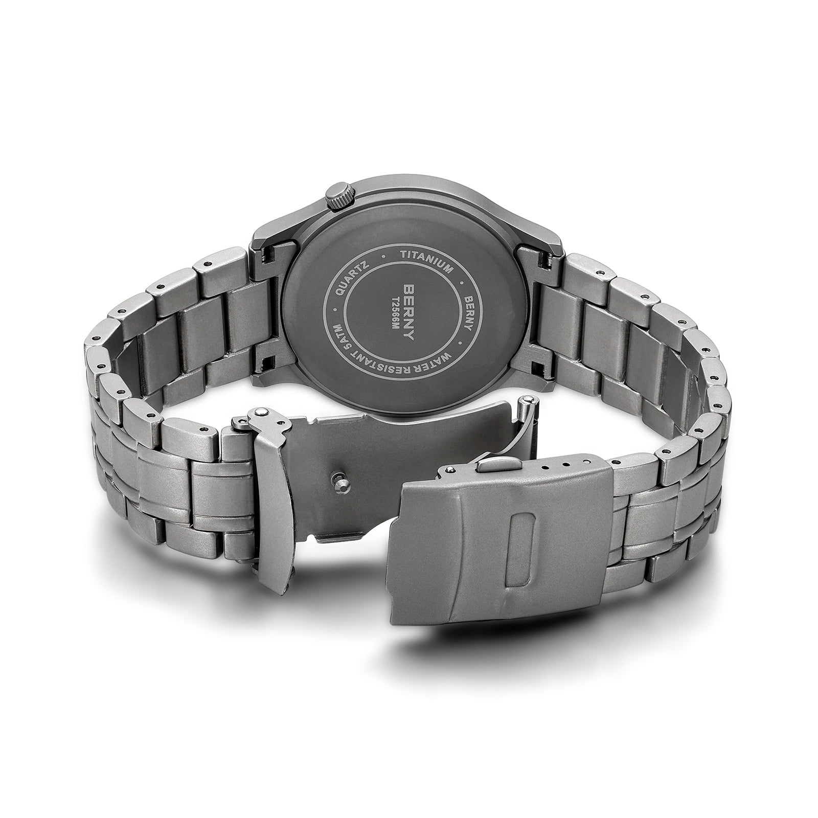 BERNY Titanium Watches for Men, Sport Military Men Watch with Japanese Quartz Movement, Super Luminous, Fashion Men's Field Watch, Casual 5ATM Waterproof Army Wristwatch, Green