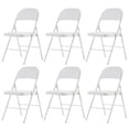 thumbnail image 2 of 6 Pack White Folding Chairs with Padded Seats, Portable Stackable Foldable Chairs for Indoor & Outdoor, Commercial Seat with Metal Frame for Events Office Wedding Party, 330lbs Capacity, 2 of 7