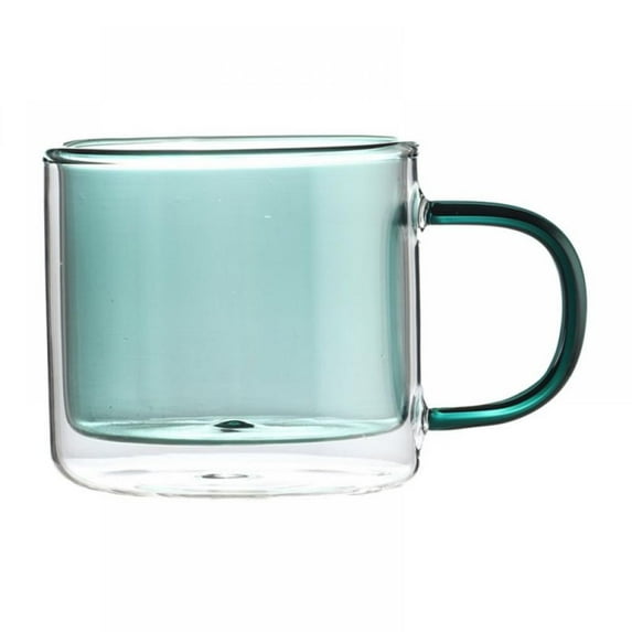 Topumt Double Wall Glass Coffee mugs, Clear Glass Coffee Cups with Handle,Insulated Coffee Glass,Cappuccino Cups,Tea Cups,Latte Cups,Beverage Glasses