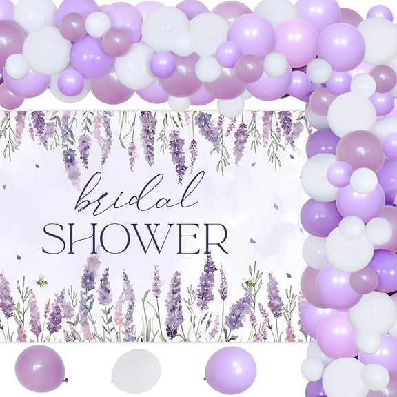 Lavender Bridal Shower Party Decoration Lavender Purple Bakcdrop Balloon Garland Arch Kit Purple Floral Bride to Be Decor for Bride to Be Bridal Shower Bachorlette Party Wedding Decor Supplies