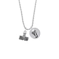 thumbnail image 2 of Delight Jewelry Silvertone 3-D ''Bite Me'' Stamp Silvertone Script Initial Disc - G - Charm Necklace, 20"+3", 2 of 4