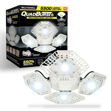 Bell and Howell Quadburst Garage Light 4 Panel LED Bright Lights 5500 Lumens as Seen on TV