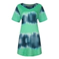 thumbnail image 5 of PATLOLLAV Womens Blouses,Ladies Plus Size Tops Tie-Dye Print Short Sleeve V-Neck Pleated Hem Shirts, 5 of 6