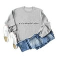 thumbnail image 2 of Lollipie Womens Crewneck Sweatshirt Mama Letter Print Long Sleeve Loose Fashion Pullover Top, 2 of 3