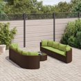 thumbnail image 1 of vidaXL Ensemble de Canapé de Jardin 9 Pcs avec Coussins en Rotin Poly Brun, 1 of 5