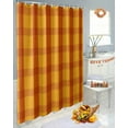 thumbnail image 5 of Orange Buffalo Plaid Shower Curtain Set ，Waterproof Fabric Shower Curtains Autumn Thanksgiving Day Shower Curtains for Bathroom,Bathroom Decor 66"x72", 5 of 7