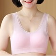 thumbnail image 2 of Womens Plus Size Bra, Push Up Lace Trim High Elastic Thin Sports Bra Without Underwire Pinks XXL, 2 of 4