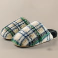 thumbnail image 7 of Xucatan Women's Plush Checkered Slippers, Memory Foam Indoor House Silent Shoes with Thick Non-Slip Sole, Warm Fuzzy Winter Slippers Gift, 7 of 7